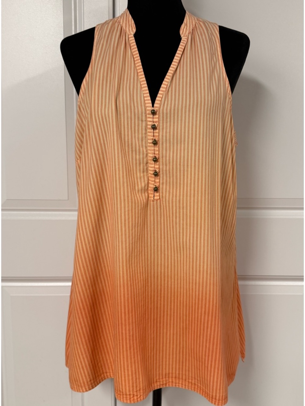 Nine West Striped Ombre Henley Tank Top
